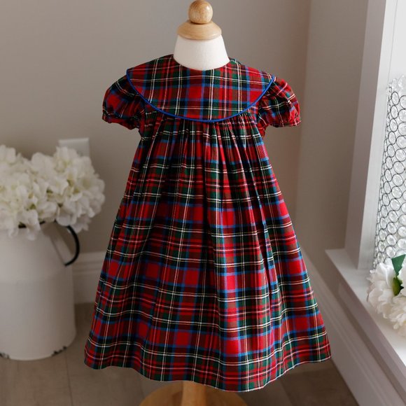 Girl's Tartan Plaid Dress100% Cotton Float Style Bailey Boy's Boutique LIKE NEW